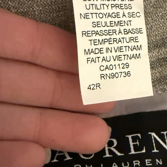 Lauren Ralph Lauren Blazer Sport Coat 42R Gray Glen Plaid Lined Jacket - Picture 8 of 10